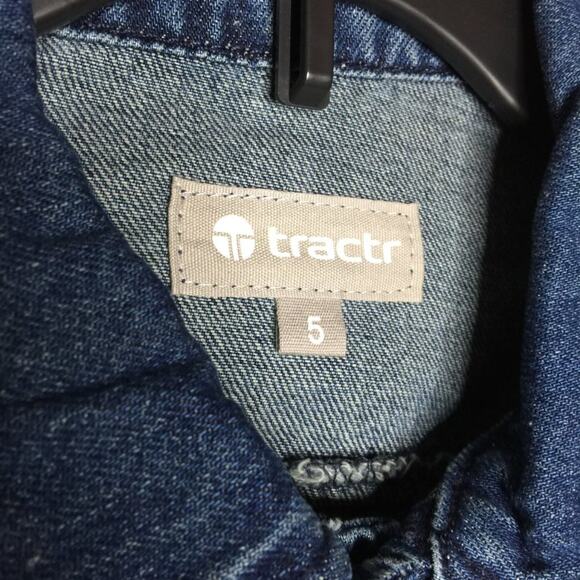 Tractr Girls Basic Denim Jacket Long Sleeve Front Button Size 5 - Picture 3 of 4